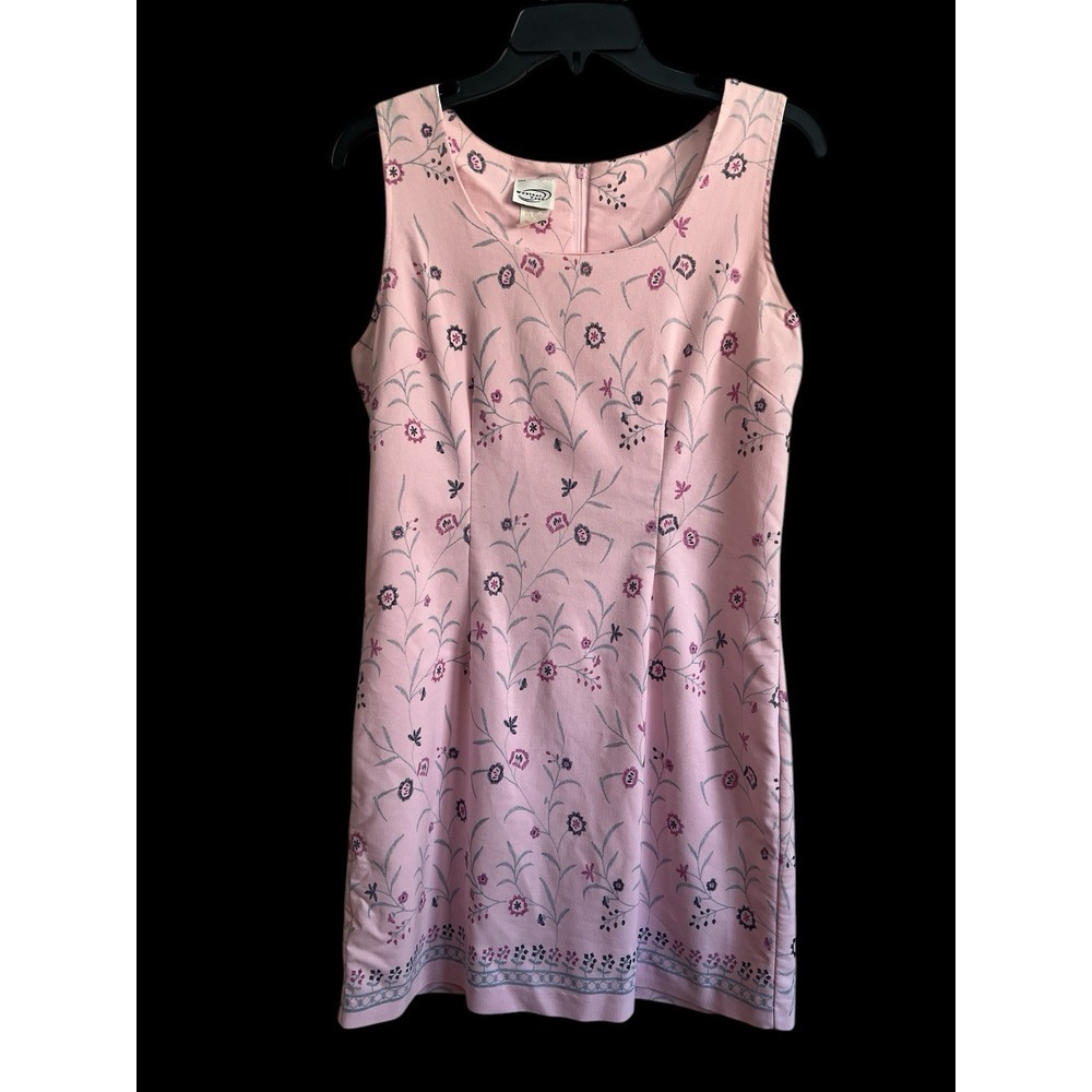 Vintage Weathervane Floral Sleeveless Mini Dress Size 11 Pink Spring Cottagecore